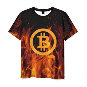Мужская футболка 3D с принтом BITCOIN FIRE , 100% полиэфир | прямой крой, круглый вырез горловины, длина до линии бедер | bitcoin | btc | coin | crypto | ethereum | money | orange | биткоин | валюта | деньги | известные | криптовалюта | логотип | монета | надписи.cash | оранжевый | цвет | цифровое золото | эфир