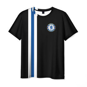 Мужская футболка 3D с принтом Chelsea / Line Сollection 2 , 100% полиэфир | прямой крой, круглый вырез горловины, длина до линии бедер | Тематика изображения на принте: chelsea | club | football | английская | лига | премьер | челси