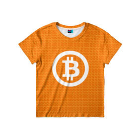 Детская футболка 3D с принтом BITCOIN , 100% гипоаллергенный полиэфир | прямой крой, круглый вырез горловины, длина до линии бедер, чуть спущенное плечо, ткань немного тянется | Тематика изображения на принте: bitcoin | btc | coin | crypto | ethereum | money | orange | биткоин | валюта | деньги | известные | криптовалюта | логотип | монета | надписи.cash | оранжевый | цвет | цифровое золото | эфир