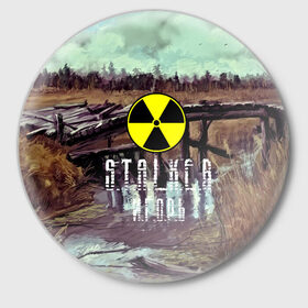 Значок с принтом S.T.A.L.K.E.R ИГОРЬ ,  металл | круглая форма, металлическая застежка в виде булавки | Тематика изображения на принте: 