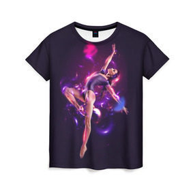 Женская футболка 3D с принтом DANCE , 100% полиэфир ( синтетическое хлопкоподобное полотно) | прямой крой, круглый вырез горловины, длина до линии бедер | dance | girl | show | woman | балет | девушка | женщина | танец | шоу