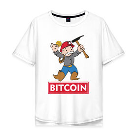 Мужская футболка хлопок Oversize с принтом Bitcoin Miner , 100% хлопок | свободный крой, круглый ворот, “спинка” длиннее передней части | 