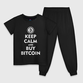 Детская пижама хлопок с принтом Keep Calm , 100% хлопок |  брюки и футболка прямого кроя, без карманов, на брюках мягкая резинка на поясе и по низу штанин
 | bitcoin | биткоин | деньги