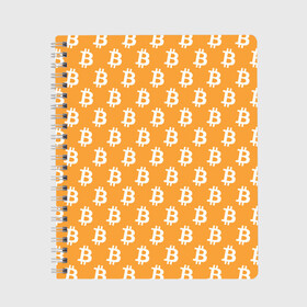 Тетрадь с принтом Bitcoin , 100% бумага | 48 листов, плотность листов — 60 г/м2, плотность картонной обложки — 250 г/м2. Листы скреплены сбоку удобной пружинной спиралью. Уголки страниц и обложки скругленные. Цвет линий — светло-серый
 | bitcoin | биткоин | деньги