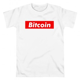 Мужская футболка хлопок с принтом Bitcoin , 100% хлопок | прямой крой, круглый вырез горловины, длина до линии бедер, слегка спущенное плечо. | bitcoin | биткоин | деньги