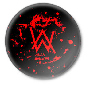 Значок с принтом Alan Walker music space ,  металл | круглая форма, металлическая застежка в виде булавки | alan walker | club | music | абстракция | клубная музыка | космос | краски | музыка