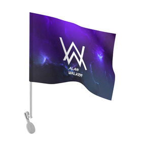Флаг для автомобиля с принтом Alan Walker SPACE COLLECTION , 100% полиэстер | Размер: 30*21 см | alan walker | club | music | абстракция | клубная музыка | космос | краски | музыка