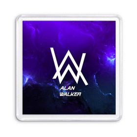 Магнит 55*55 с принтом Alan Walker SPACE COLLECTION , Пластик | Размер: 65*65 мм; Размер печати: 55*55 мм | alan walker | club | music | абстракция | клубная музыка | космос | краски | музыка