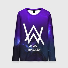 Мужской лонгслив 3D с принтом Alan Walker SPACE COLLECTION , 100% полиэстер | длинные рукава, круглый вырез горловины, полуприлегающий силуэт | alan walker | club | music | абстракция | клубная музыка | космос | краски | музыка