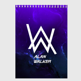 Скетчбук с принтом Alan Walker SPACE COLLECTION , 100% бумага
 | 48 листов, плотность листов — 100 г/м2, плотность картонной обложки — 250 г/м2. Листы скреплены сверху удобной пружинной спиралью | Тематика изображения на принте: alan walker | club | music | абстракция | клубная музыка | космос | краски | музыка