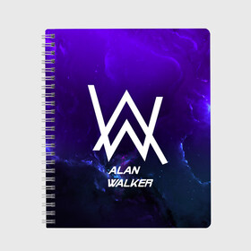 Тетрадь с принтом Alan Walker SPACE COLLECTION , 100% бумага | 48 листов, плотность листов — 60 г/м2, плотность картонной обложки — 250 г/м2. Листы скреплены сбоку удобной пружинной спиралью. Уголки страниц и обложки скругленные. Цвет линий — светло-серый
 | alan walker | club | music | абстракция | клубная музыка | космос | краски | музыка