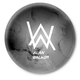 Значок с принтом ALAN WALKER ,  металл | круглая форма, металлическая застежка в виде булавки | Тематика изображения на принте: alan walker | club | music | абстракция | клубная музыка | космос | краски | музыка