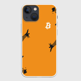 Чехол для iPhone 13 mini с принтом БИТКОИН | BITCOIN ,  |  | Тематика изображения на принте: bitcoin | btc | crypto | биткоин | валюта | деньги | криптовалюта | цифровое золото