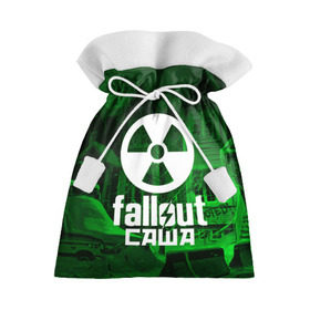 Подарочный 3D мешок с принтом FALLOUT САША , 100% полиэстер | Размер: 29*39 см | fallout 4 | game | logo fallout | nuka kola | игры | имены | мутанты | надписи | питбой | пустошь | радиация | саша | убежище 101