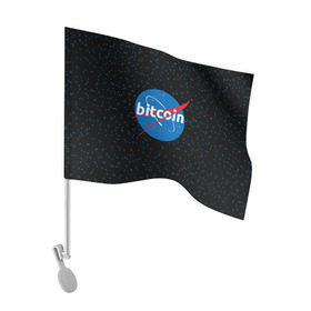 Флаг для автомобиля с принтом BITCOIN в стиле NASA , 100% полиэстер | Размер: 30*21 см | bitcoin | btc | crypto | биткоин | валюта | деньги | криптовалюта | майнер | майнинг | цифровое золото