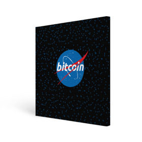 Холст квадратный с принтом BITCOIN в стиле NASA , 100% ПВХ |  | bitcoin | btc | crypto | биткоин | валюта | деньги | криптовалюта | майнер | майнинг | цифровое золото