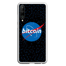 Чехол для Honor P30 с принтом BITCOIN в стиле NASA , Силикон | Область печати: задняя сторона чехла, без боковых панелей | bitcoin | btc | crypto | биткоин | валюта | деньги | криптовалюта | майнер | майнинг | цифровое золото