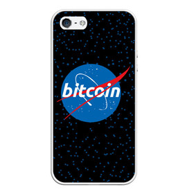 Чехол для iPhone 5/5S матовый с принтом BITCOIN в стиле NASA , Силикон | Область печати: задняя сторона чехла, без боковых панелей | Тематика изображения на принте: bitcoin | btc | crypto | биткоин | валюта | деньги | криптовалюта | майнер | майнинг | цифровое золото