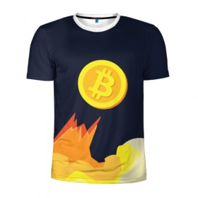 Мужская футболка 3D спортивная с принтом BITCOIN UP , 100% полиэстер с улучшенными характеристиками | приталенный силуэт, круглая горловина, широкие плечи, сужается к линии бедра | Тематика изображения на принте: bitcoin | btc | crypto | биткоин | валюта | деньги | криптовалюта | майнер | майнинг | цифровое золото