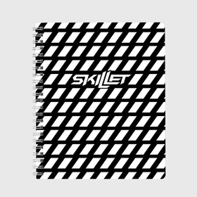 Тетрадь с принтом Skillet , 100% бумага | 48 листов, плотность листов — 60 г/м2, плотность картонной обложки — 250 г/м2. Листы скреплены сбоку удобной пружинной спиралью. Уголки страниц и обложки скругленные. Цвет линий — светло-серый
 | Тематика изображения на принте: skilet | skillet | альтернативный | гранж | группа | джен леджер | джон купер | индастриал | кори купер | метал | ню | пост | рок | сет моррисон | симфоник | скилет | хард | христианский