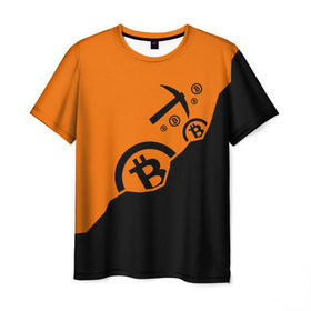 Мужская футболка 3D с принтом BITCOIN MINER , 100% полиэфир | прямой крой, круглый вырез горловины, длина до линии бедер | bitcoin | btc | crypto | miner | mining | биткоин | валюта | деньги | криптовалюта | майнинг | цифровое золото