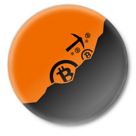 Значок с принтом BITCOIN MINER ,  металл | круглая форма, металлическая застежка в виде булавки | bitcoin | btc | crypto | miner | mining | биткоин | валюта | деньги | криптовалюта | майнинг | цифровое золото