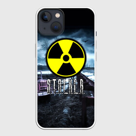 Чехол для iPhone 13 с принтом S.T.A.L.K.E.R. ,  |  | stalker | буквы | волки | грузовик | зил | знак | игра | ммо | мрак | мрачный | надпись | опасность | припять | птицы | радиация | рпг | сталкер | фон | чернобыль | шутер