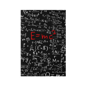 Обложка для паспорта матовая кожа с принтом Формулы E=mc2 , натуральная матовая кожа | размер 19,3 х 13,7 см; прозрачные пластиковые крепления | Тематика изображения на принте: emc | альберт | доска | емс хипстер | мел | физик | физика | формула | энштейн