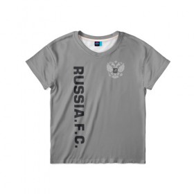 Детская футболка 3D с принтом RUSSIA SPORT , 100% гипоаллергенный полиэфир | прямой крой, круглый вырез горловины, длина до линии бедер, чуть спущенное плечо, ткань немного тянется | 