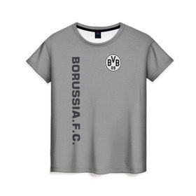 Женская футболка 3D с принтом FC Borussia 2018 Vintage , 100% полиэфир ( синтетическое хлопкоподобное полотно) | прямой крой, круглый вырез горловины, длина до линии бедер | borussia dortmund | fc | спорт | спортивные | футбол | футбольный клуб