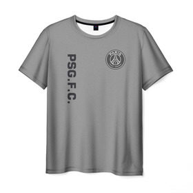 Мужская футболка 3D с принтом PSG 2018 Vintage , 100% полиэфир | прямой крой, круглый вырез горловины, длина до линии бедер | 