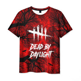 Мужская футболка 3D с принтом Dead by Daylight , 100% полиэфир | прямой крой, круглый вырез горловины, длина до линии бедер | maniacs | выживалка | жертвы | мертвые днем | ужас | хоррор