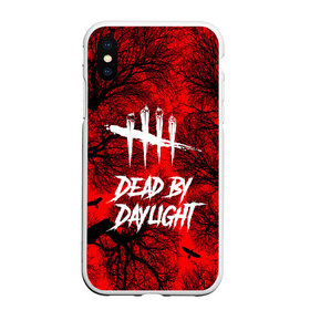 Чехол для iPhone XS Max матовый с принтом Dead by Daylight , Силикон | Область печати: задняя сторона чехла, без боковых панелей | Тематика изображения на принте: maniacs | выживалка | жертвы | мертвые днем | ужас | хоррор