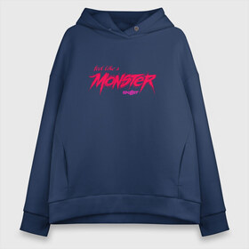 Женское худи Oversize хлопок с принтом Like a Monster , френч-терри — 70% хлопок, 30% полиэстер. Мягкий теплый начес внутри —100% хлопок | боковые карманы, эластичные манжеты и нижняя кромка, капюшон на магнитной кнопке | awake | monster | skillet | джон купер | кори купер | рок