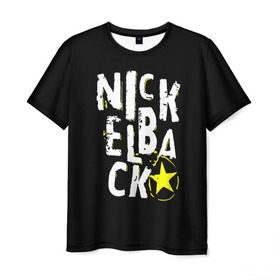 Мужская футболка 3D с принтом Nickelback , 100% полиэфир | прямой крой, круглый вырез горловины, длина до линии бедер | nickelback | никелбек | никл бек