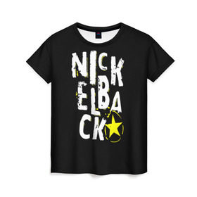 Женская футболка 3D с принтом Nickelback , 100% полиэфир ( синтетическое хлопкоподобное полотно) | прямой крой, круглый вырез горловины, длина до линии бедер | nickelback | никелбек | никл бек