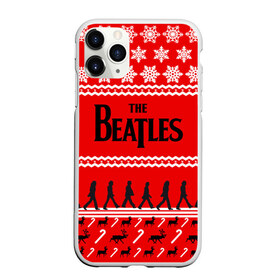 Чехол для iPhone 11 Pro матовый с принтом Праздничный The Beatles , Силикон |  | beatles | the beatles | бител | битлз | битлс | битлы | группа | джон леннон | джордж харрисон | жуки | знак | красный | ливерпульская четвёрка | мерсибит | надпись | новогодний | новый год | пол маккартни | поп