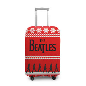 Чехол для чемодана 3D с принтом Праздничный The Beatles , 86% полиэфир, 14% спандекс | двустороннее нанесение принта, прорези для ручек и колес | beatles | the beatles | бител | битлз | битлс | битлы | группа | джон леннон | джордж харрисон | жуки | знак | красный | ливерпульская четвёрка | мерсибит | надпись | новогодний | новый год | пол маккартни | поп