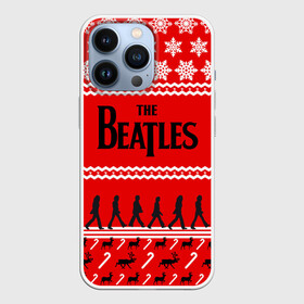 Чехол для iPhone 13 Pro с принтом Праздничный The Beatles ,  |  | beatles | the beatles | бител | битлз | битлс | битлы | группа | джон леннон | джордж харрисон | жуки | знак | красный | ливерпульская четвёрка | мерсибит | надпись | новогодний | новый год | пол маккартни | поп