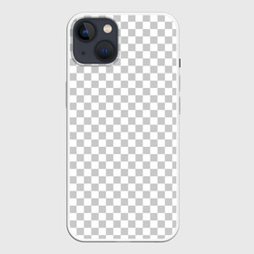 Чехол для iPhone 13 с принтом Прозрачность ,  |  | Тематика изображения на принте: opacity | photoshop | transparent | белый | дизайнер | квадратики | клетки | паттрен | прозрачный | серый | фотошоп