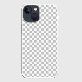 Чехол для iPhone 13 mini с принтом Прозрачность ,  |  | Тематика изображения на принте: opacity | photoshop | transparent | белый | дизайнер | квадратики | клетки | паттрен | прозрачный | серый | фотошоп