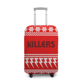 Чехол для чемодана 3D с принтом Праздничный The Killers , 86% полиэфир, 14% спандекс | двустороннее нанесение принта, прорези для ручек и колес | kilers | killers | the | the killers | альтернативн | брэндон флауэрс | дэйв кенинг | зе | знак | зэ | килер | килерс | красный | марк стормер | надпись | новогодний | новый год | праздник | рождество