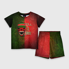 Детский костюм с шортами 3D с принтом Локомотив ,  |  | Тематика изображения на принте: красно зеленые | локо | паровоз