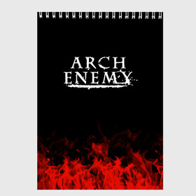 Скетчбук с принтом Arch Enemy , 100% бумага
 | 48 листов, плотность листов — 100 г/м2, плотность картонной обложки — 250 г/м2. Листы скреплены сверху удобной пружинной спиралью | arch enemy | band | metal | music | rock | атрибутика | группа | метал | музыка | рок