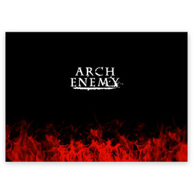 Поздравительная открытка с принтом Arch Enemy , 100% бумага | плотность бумаги 280 г/м2, матовая, на обратной стороне линовка и место для марки
 | Тематика изображения на принте: arch enemy | band | metal | music | rock | атрибутика | группа | метал | музыка | рок