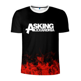 Мужская футболка 3D спортивная с принтом Asking Alexandria , 100% полиэстер с улучшенными характеристиками | приталенный силуэт, круглая горловина, широкие плечи, сужается к линии бедра | asking alexandria | band | metal | music | rock | атрибутика | группа | метал | музыка | рок