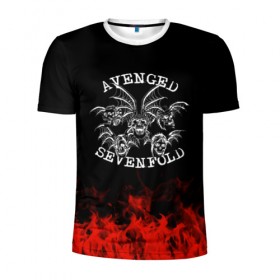 Мужская футболка 3D спортивная с принтом Avenged Sevenfold , 100% полиэстер с улучшенными характеристиками | приталенный силуэт, круглая горловина, широкие плечи, сужается к линии бедра | avenged sevenfold | band | metal | music | rock | атрибутика | группа | метал | музыка | рок