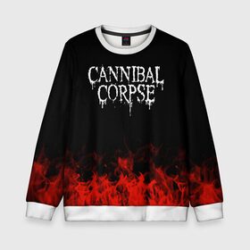 Детский свитшот 3D с принтом Cannibal Corpse , 100% полиэстер | свободная посадка, прямой крой, мягкая тканевая резинка на рукавах и понизу свитшота | Тематика изображения на принте: band | cannibal corpse | metal | music | rock | атрибутика | группа | метал | музыка | рок