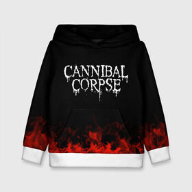 Детская толстовка 3D с принтом Cannibal Corpse , 100% полиэстер | двухслойный капюшон со шнурком для регулировки, мягкие манжеты на рукавах и по низу толстовки, спереди карман-кенгуру с мягким внутренним слоем | band | cannibal corpse | metal | music | rock | атрибутика | группа | метал | музыка | рок