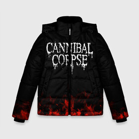 Зимняя куртка для мальчиков 3D с принтом Cannibal Corpse , ткань верха — 100% полиэстер; подклад — 100% полиэстер, утеплитель — 100% полиэстер | длина ниже бедра, удлиненная спинка, воротник стойка и отстегивающийся капюшон. Есть боковые карманы с листочкой на кнопках, утяжки по низу изделия и внутренний карман на молнии. 

Предусмотрены светоотражающий принт на спинке, радужный светоотражающий элемент на пуллере молнии и на резинке для утяжки | band | cannibal corpse | metal | music | rock | атрибутика | группа | метал | музыка | рок